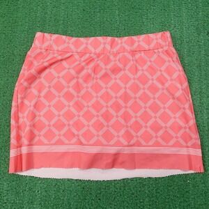 Kyodan Golf Skort Womens M Pink Argyle Short Lined Elastic Waist Pockets Stretch